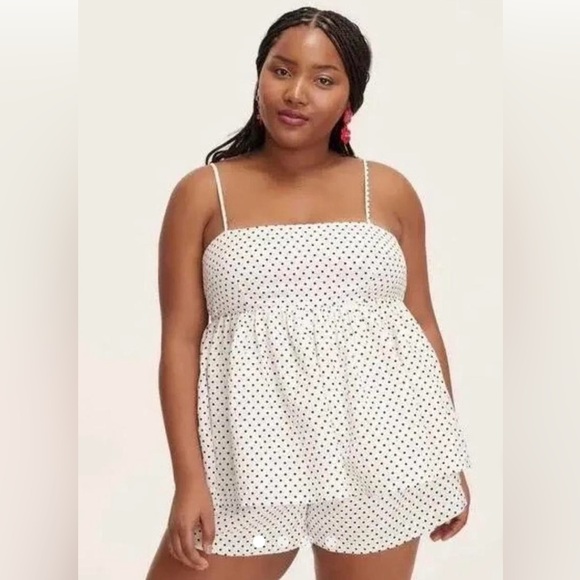 kate spade Tops - Kate Spade x Target White And Black Polka Dot Babydoll Tank Top Size XS